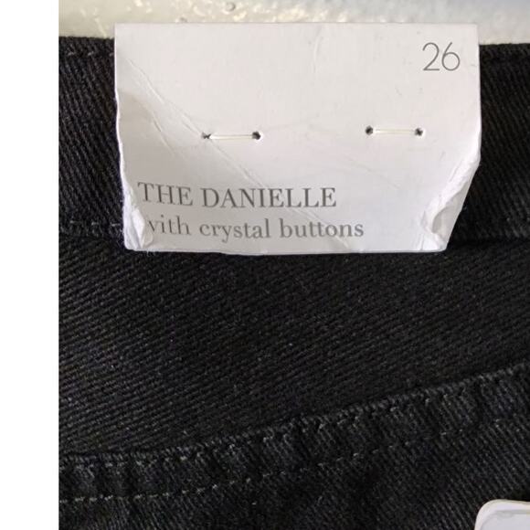 WeWoreWhat The Danielle Crystal Straight Jeans Black 26 NEW FLAWED - Picture 6 of 13